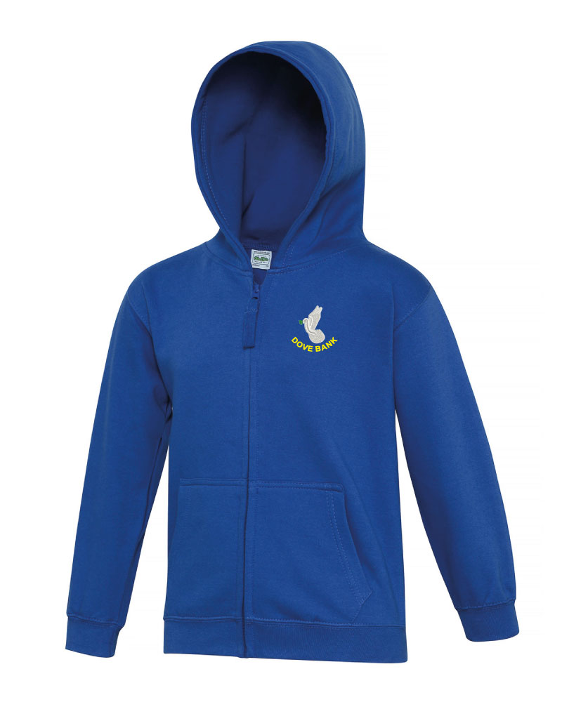 Royal Blue Embroidered Zip Hoodie #DOV104 - - Dove Bank Primary School ...