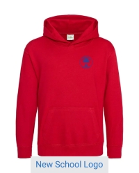 Red Embroidered Hoodie (New Logo)
