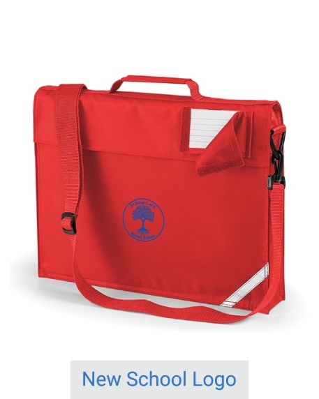 Red Expanding Book Bag With Strap (New Logo)