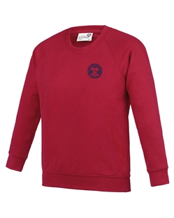 Red Embroidered Sweatshirt