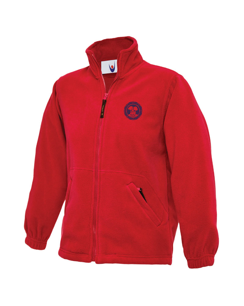 Red Embroidered Fleece