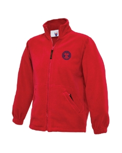 Red Embroidered Fleece
