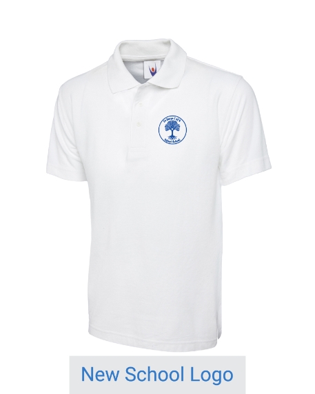 White Embroidered Polo Shirt (New Logo)
