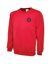 Red Embroidered Sweatshirt 