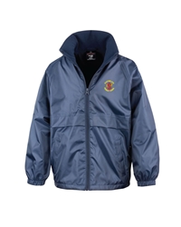 Navy Embroidered Fleece Lined Jacket 