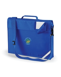 Royal Blue Embroidered Expanding Book Bag + Strap 